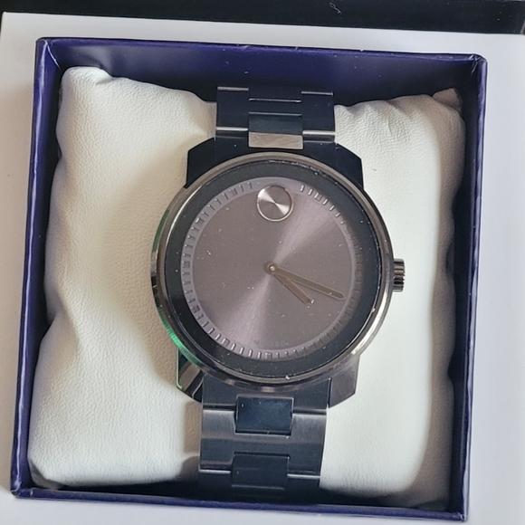 Mens Movado Bold Black Watch New